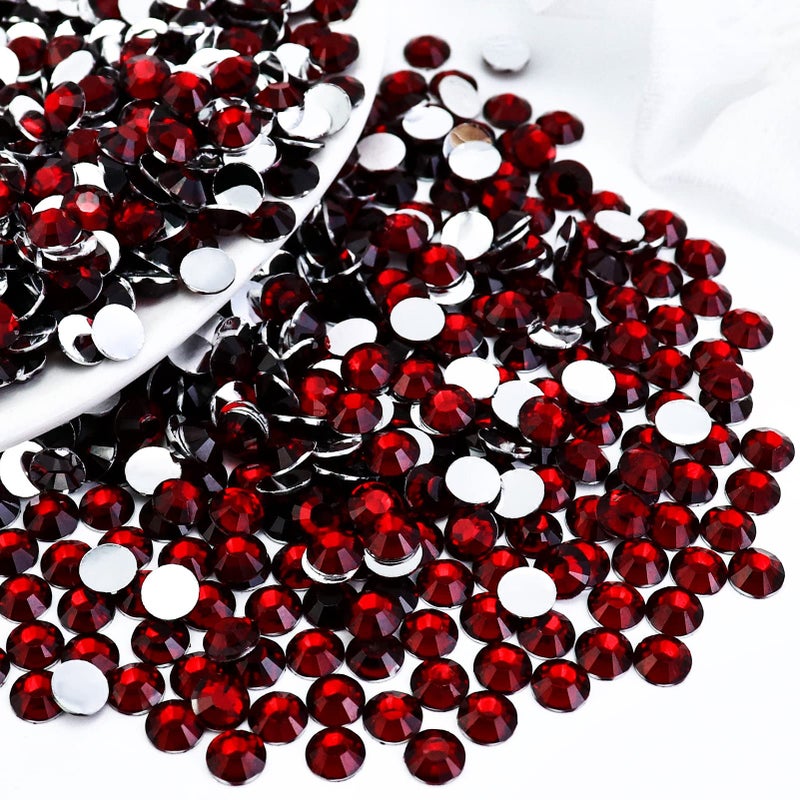 Briskbloom 3000PCS SS16 4mm Resin Flatback Rhinestone, Ruby/Dark Red Flatback Rhinestones for Nails, Tumblers, Mugs, Bottles, Craft Decoration, Loose Bling Glitter Diamond Stone - Image 1